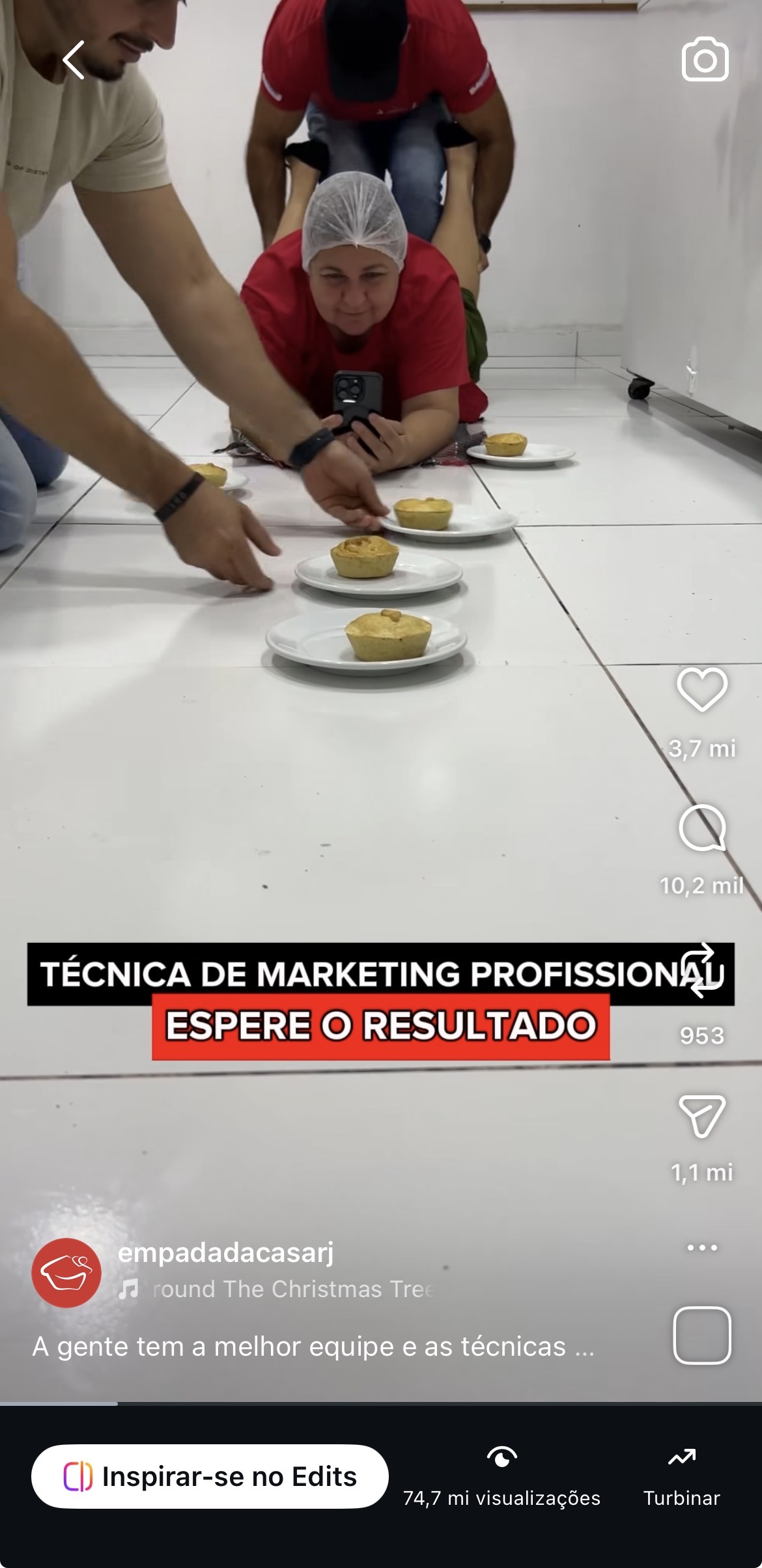 O reels viral da Empada da Casa: 74,7 milhões de visualizações
